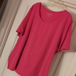 Catherines Vibrant Pink Short Sleeve Tee